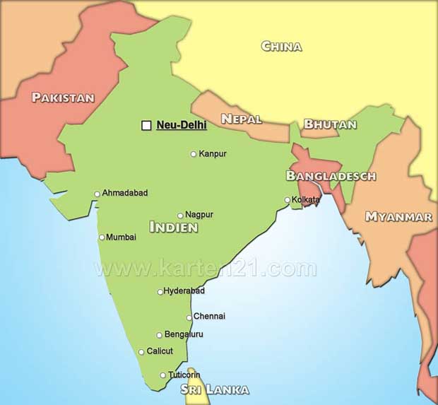 Hauptstadt Indien Karte